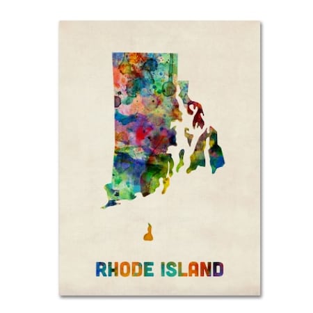 Trademark Fine Art Michael Tompsett 'Rhode Island Map' Canvas Art, 18x24 MT0364-C1824GG